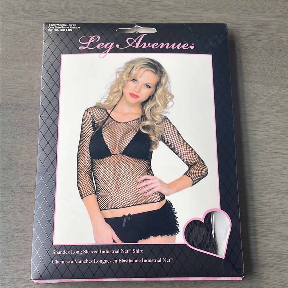 LEG AVENUE BRAND NEW- Black Fishnet Top OS